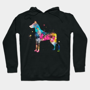 Doberman Dog Watercolor Painting Hoodie